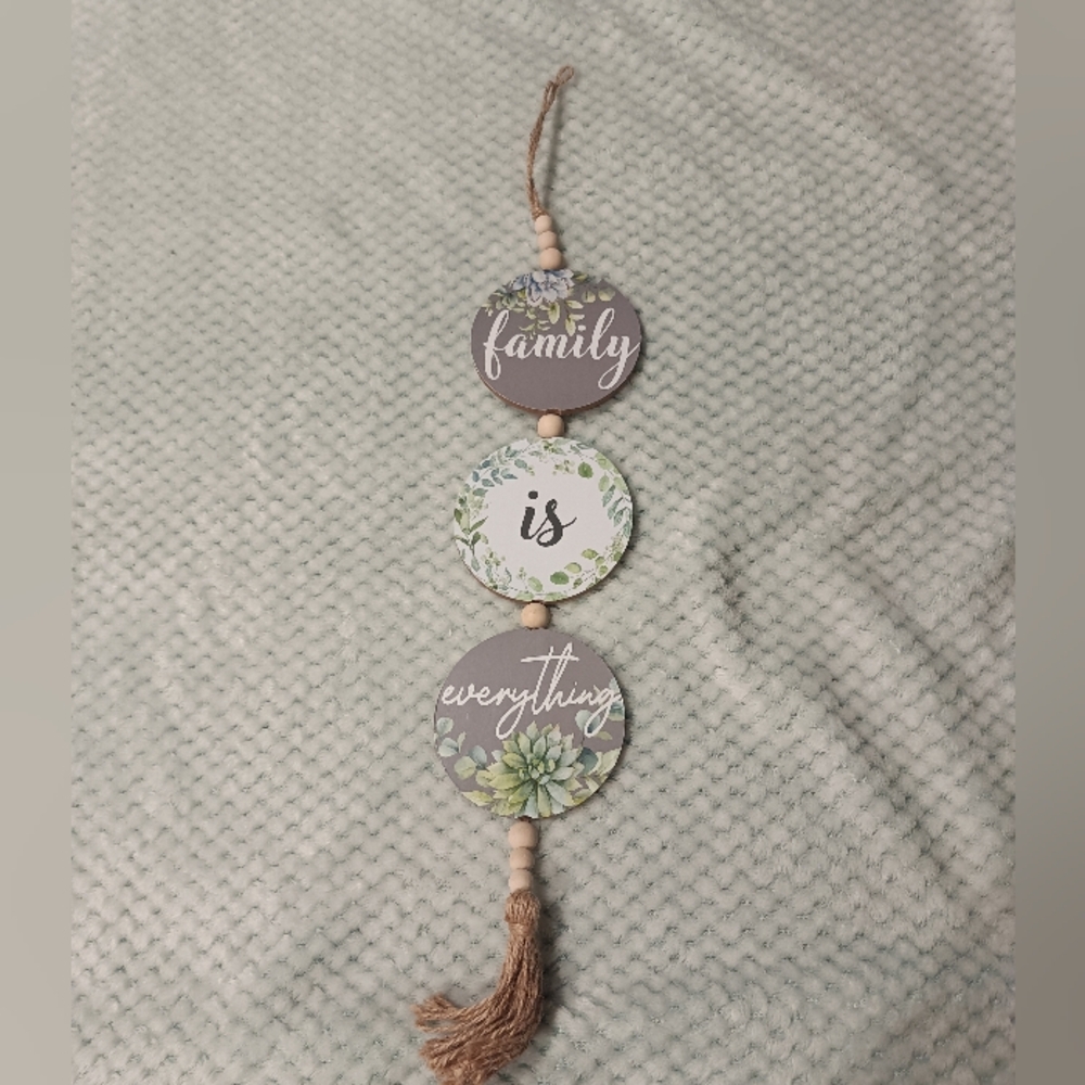 Family Wall Hanging Decor - Gray and Green